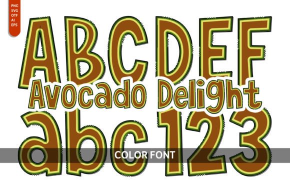 Avocado Delight: A Playful Color Font for Creative Projects