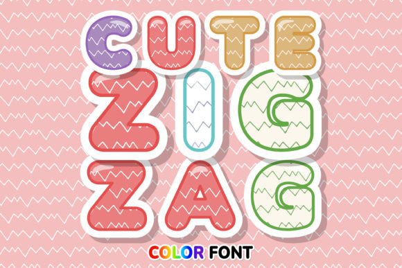 Cute Zigzag: A Playful Color Font for Creative Projects