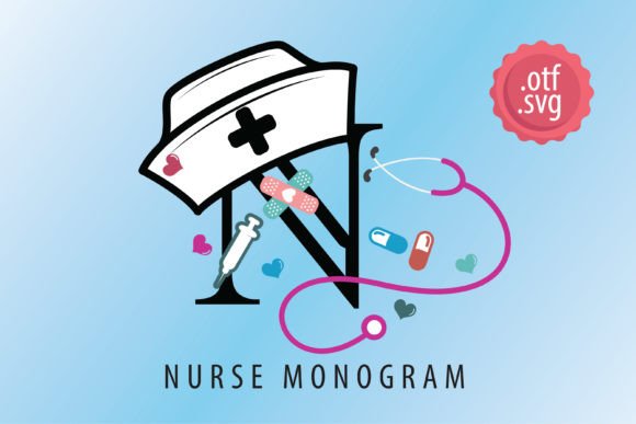 Nurse Monogram: A Color Font for Healthcare Design Projects