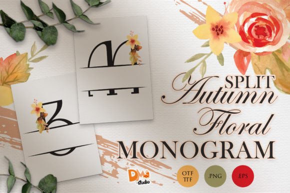 Split Monogram Autumn Floral: A Font That Tells a Story